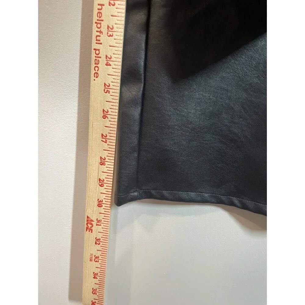 Pacsun Black Faux Leather Pants Wide Leg Women's Size XS NWT NEW Grunge Rock - Picture 10 of 12